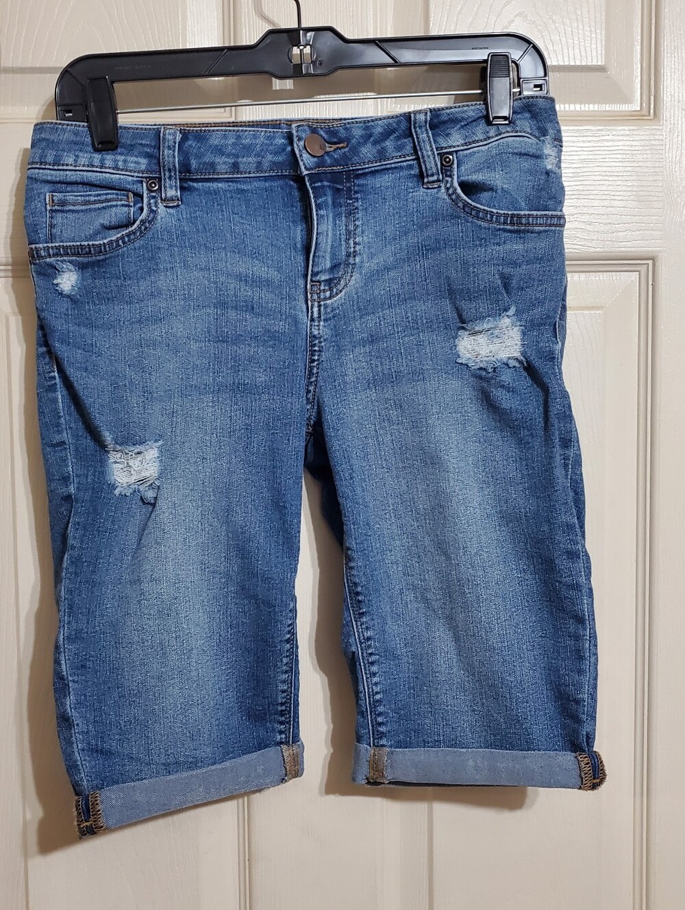 New York & Company Blue Denim Jean Shorts Size 4 Jorts Mom Shorts Bermuda